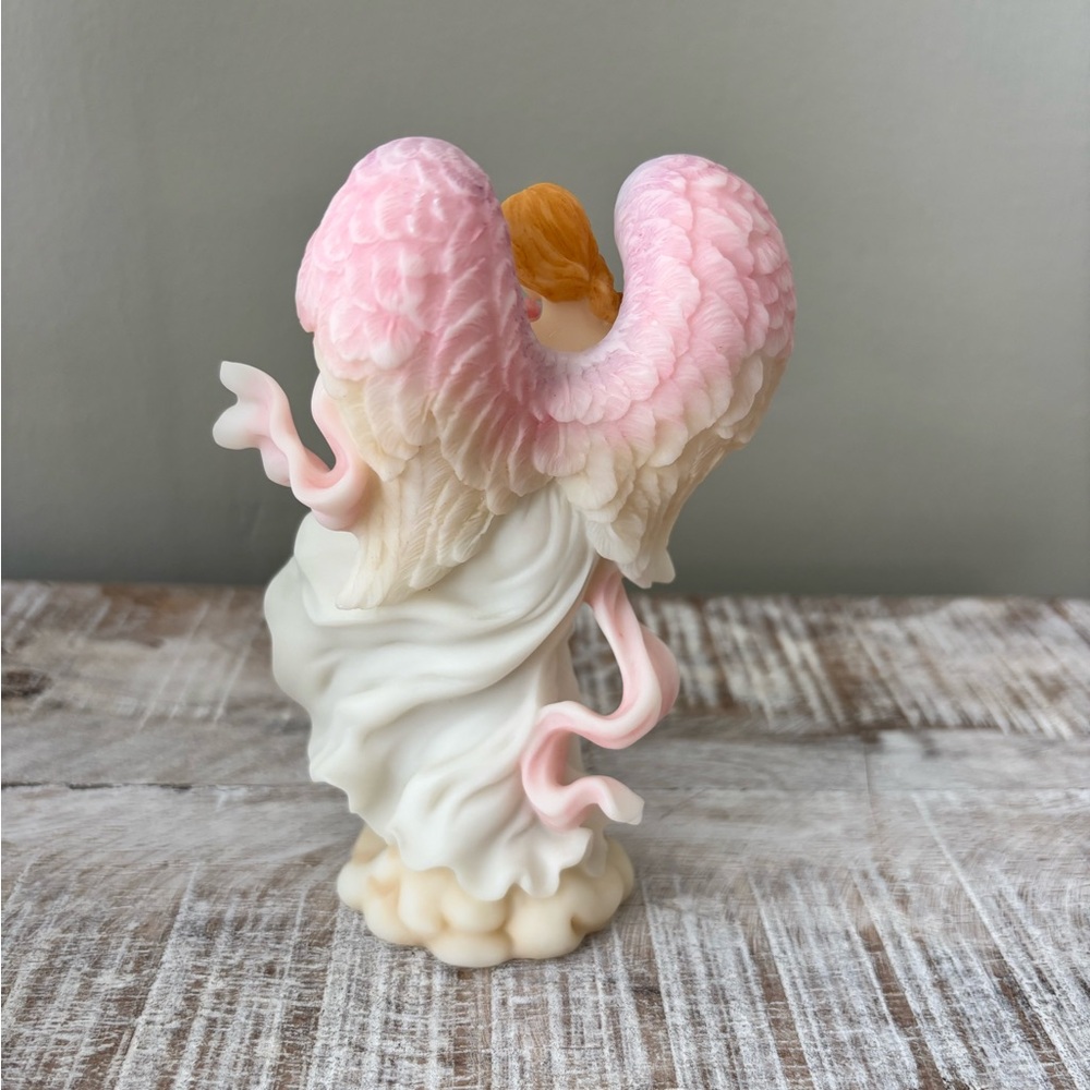 Serene Angel Figurine with Pink and White Details - Picture 5 of 5
